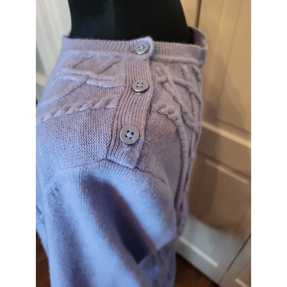Baby Blue Cable Knit Sweater  Talbots L Old Money Soft Cozy Preppy Classic - Picture 6 of 9
